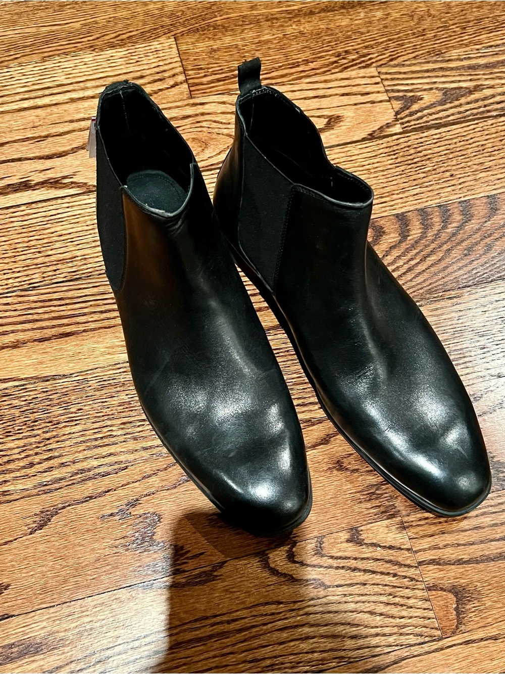 Zara Black Leather Chukka Chelsea Boots